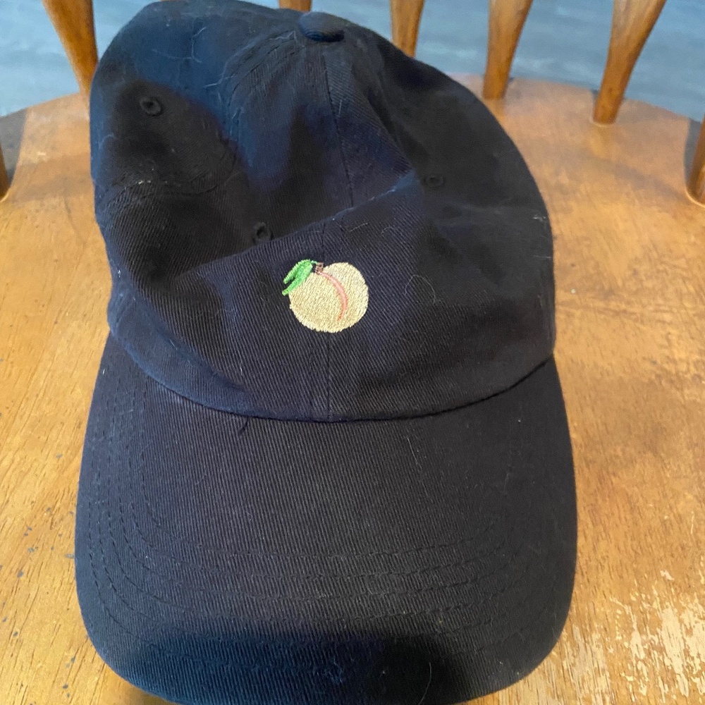 Peach black embroidered dad hat baseball cap